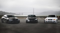 Black white bmw m3 matte golden gate bridge e90 BMW M3 E92