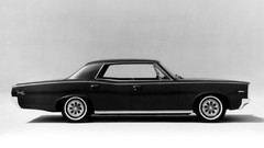 Black white cars Pontiac side view