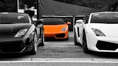 Black white cars vehicles lamborghini gallardo orange cars 