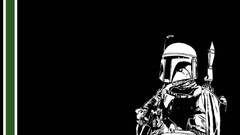 Black white Green star wars boba fett