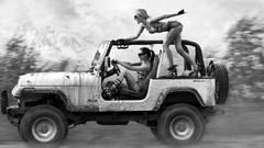 Black white jeep fun