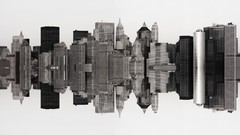 Black white Manhattan reflections new york city Photo 