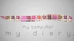 Black white multicolor diary