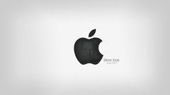 Black white Steve Jobs grey background