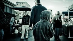 Black white urban streets