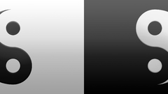 Black white wide yin yang dual