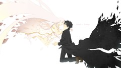 Black white woman dress couple white hair male smiling long 