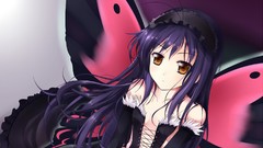 Black wings Anime long hair anime girls brown eyes accel world 