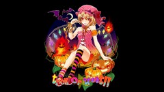 Black wings Halloween red eyes blondes anime girls touhou 