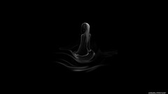 Black woman black background artwork