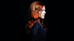 Black woman black background blue eyes redheads Neko Case
