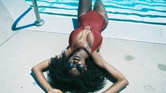 Black woman boobs swimming pools