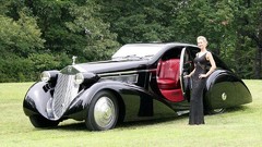 Black woman cars vehicles front angle view old car