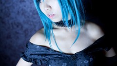 Black woman Japanese emo Chinese asians vocaloid cosplay