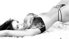 Black woman monochrome brunettes denise milani greyscale