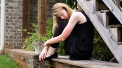 Black woman sad blondes