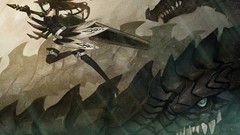 Blade Anime brown dress gloves long hair anime girls boots 