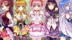 Blade Anime dress red eyes gloves blue hair pink hair pink eyes 