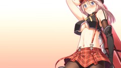 Blade Anime gloves elbows blush pink hair long hair anime girls 