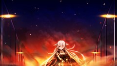 Blade Anime long hair anime girls makita maki gray hair game cg 