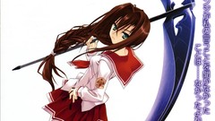 Blade Anime long hair anime girls scythe pantyhose seifuku 