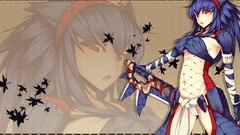 Blade Anime red eyes blue hair anime girls Dean Monster Hunter