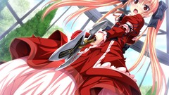 Blade Anime tears dress red eyes anime girls game cg twintails 
