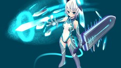 Blade Anime white hair anime girls green eyes Simple Background