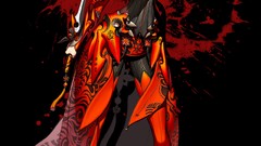 Blade dress black background Jewelry armor earrings anime girls 