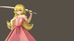 Blade dress blondes bakemonogatari yellow eyes 