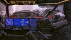 Blade Runner artwork futuristic Future Cars Syd Mead
