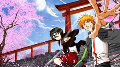 Bleach kurosaki ichigo cherry blossoms kuchiki rukia