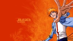 Bleach kurosaki ichigo orange background