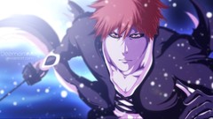 Bleach kurosaki ichigo orange hair anime boys zanpakuto snowing