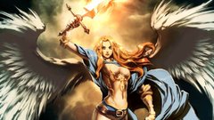 Blondes angels wings blue