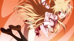 Blondes anime girls animal ears underwear panties Ouka Sengoku 