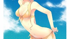 Blondes anime girls blue eyes bikini