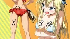 Blondes anime girls blue eyes brunettes short hair boku wa 