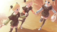 Blondes anime girls blue eyes galge suzumura azami twintails 