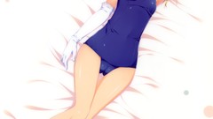 Blondes anime girls blue eyes lying down nimura yuuji lolicon 
