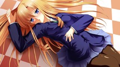 Blondes anime girls blue eyes pantyhose seifuku