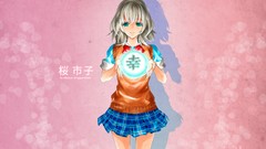 Blondes anime girls blue eyes school uniforms sweater vests 