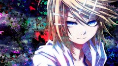 Blondes anime girls blue eyes short hair vocaloid kagamine rin 