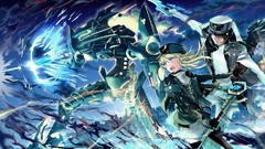 Blondes anime girls blue eyes uniforms anime boys mecha 