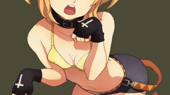 Blondes anime girls blue eyes vocaloid kagamine rin ecchi thigh 