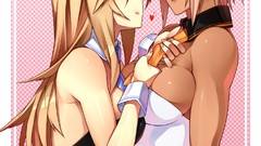 Blondes anime girls blue eyes yellow eyes animal ears yuri 