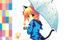 Blondes anime girls boots animal ears tails underwear panties