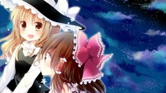 Blondes anime girls brunettes hakurei reimu touhou kirisame 