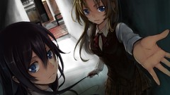 Blondes anime girls brunettes uniforms