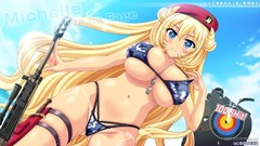 Blondes anime girls cleavage bikini